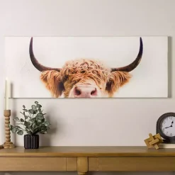 Peek-A-Boo Cow Canvas Art Print