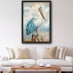 Pelican Perch Framed Canvas Art Print, 32x48 in.
