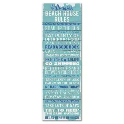 Personalized Beach House Rules Canvas Wall Plaque