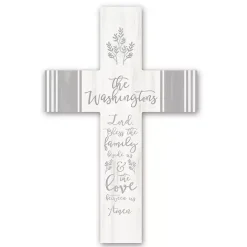 Personalized Bless This Family Cross Wall Plaque