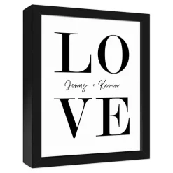 Personalized Simple Love Framed Canvas Wall Plaque