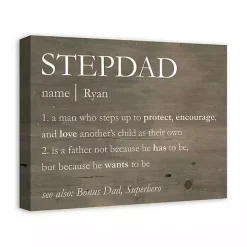 Personalized Stepdad Definition Canvas Wall Plaque