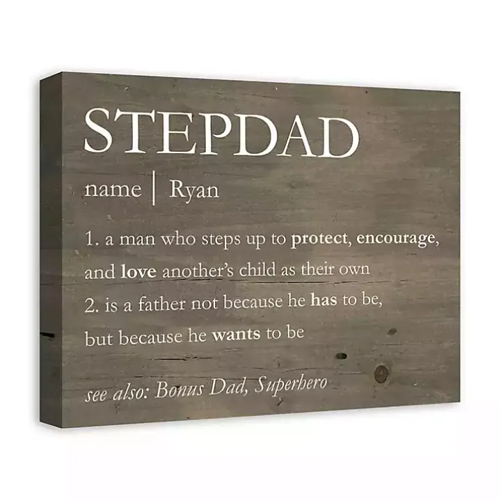 Personalized Stepdad Definition Canvas Wall Plaque