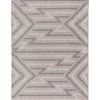 Pink and Gray Zigzag Area Rug, 8x10