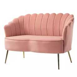Pink Donata Velvet Tufted Loveseat
