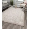 Pink Peony Medallion Area Rug, 5x7