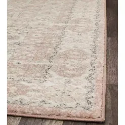 Pink Peony Medallion Area Rug, 5x7