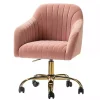 Pink Velvet Swivel Jacyln Office Chair