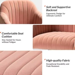 Pink Velvet Swivel Jacyln Office Chair