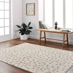 Plush Multicolor Dotted Area Rug, 6x9