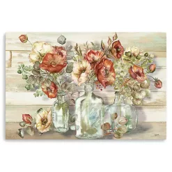 Poppies and Eucalyptus Canvas Wall Art