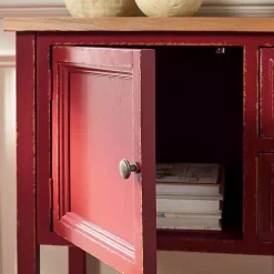 Red & Oak 4-Drawer Charlotte Sideboard