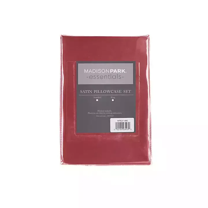 Red Satin Standard 2-pc. Pillow Case Set
