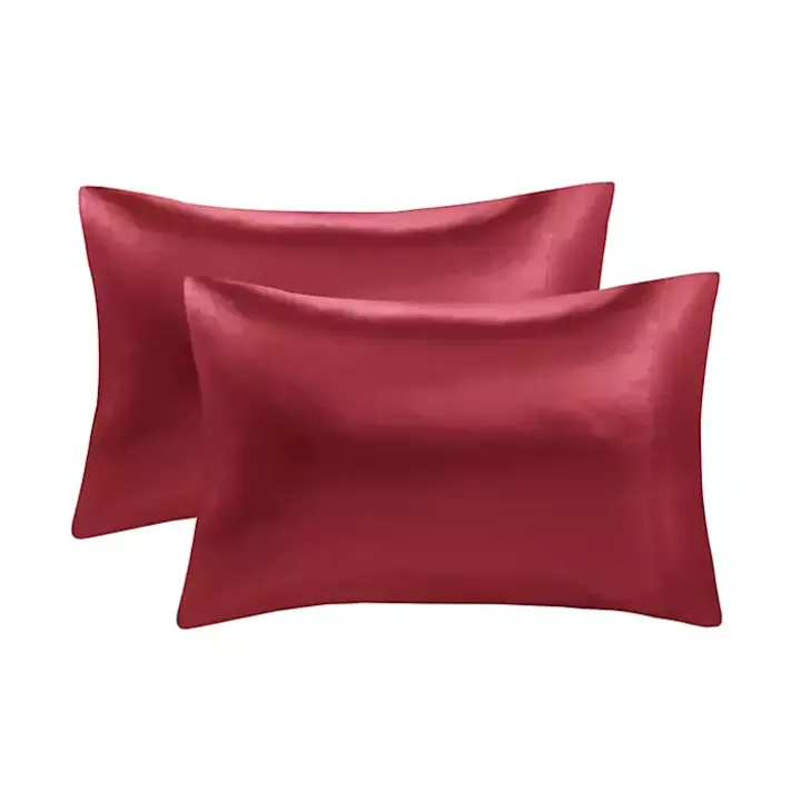 Red Satin Standard 2-pc. Pillow Case Set