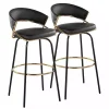 Remy Black Swivel Bar Stools, Set of 2