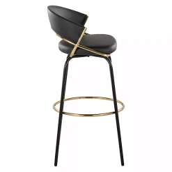 Remy Black Swivel Bar Stools, Set of 2