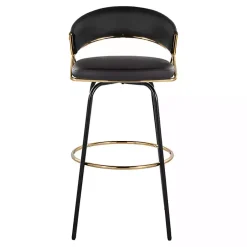 Remy Black Swivel Bar Stools, Set of 2