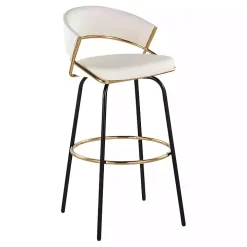 Remy White Swivel Bar Stools, Set of 2