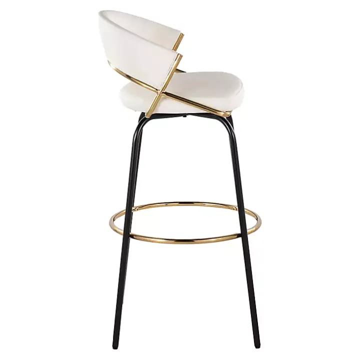 Remy White Swivel Bar Stools, Set of 2