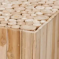 Repurposed Wood Logs Square Coffee Table