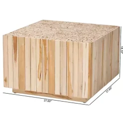 Repurposed Wood Logs Square Coffee Table