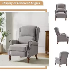 Rosalie Light Gray Upholstered Manual Recliner