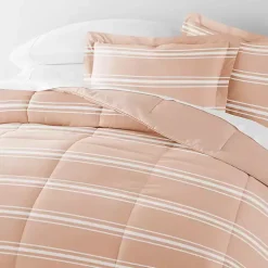 Rose Striped Reversible 3-pc. King Comforter Set