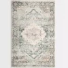 Rosette Green and Ivory Area Rug, 5x7
