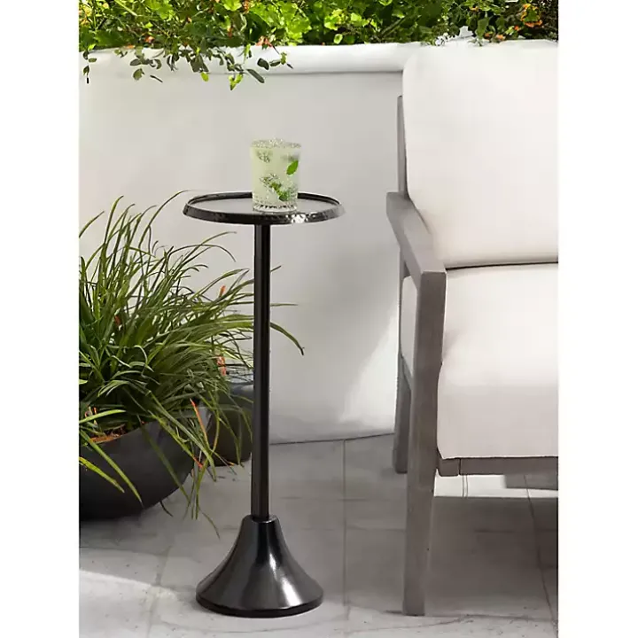 Round Black Metal Layla Accent Table