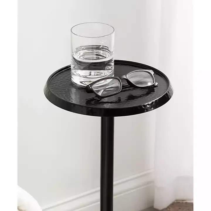 Round Black Metal Layla Accent Table