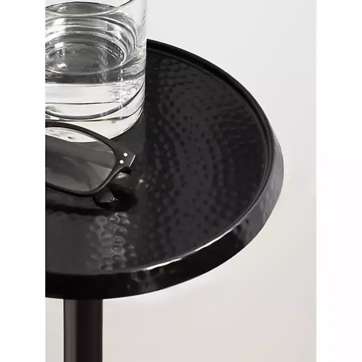 Round Black Metal Layla Accent Table