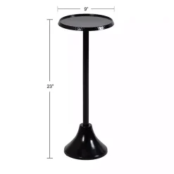 Round Black Metal Layla Accent Table