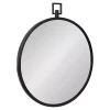 Round Black Tabb Metal Wall Mirror