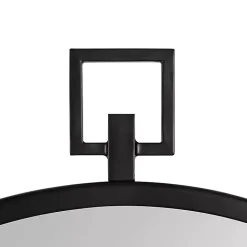 Round Black Tabb Metal Wall Mirror
