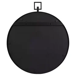 Round Black Tabb Metal Wall Mirror