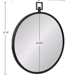 Round Black Tabb Metal Wall Mirror