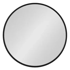 Round Black Wood Travis Accent Mirror