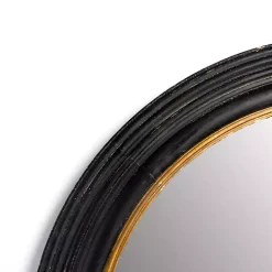 Round Bodiford Black and Gold Wall Mirror