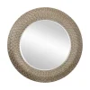 Round Bronze Woven Texture Wall Mirror