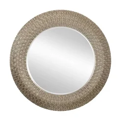 Round Bronze Woven Texture Wall Mirror