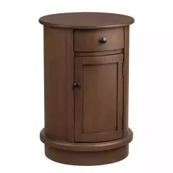 Round Brown Beckly Accent Table