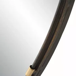 Round Dark Bronze and Gold Wall Mirror