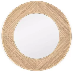 Round Elyas Natural Rattan Wall Mirror