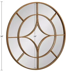 Round Gold Geometric Overlay Wall Mirror