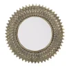 Round Gold Textured Diamond Wall Mirror