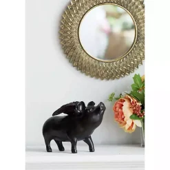 Round Gold Textured Diamond Wall Mirror