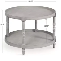 Round Gray Bellport Coffee Table