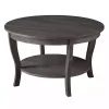 Round Graywash Curved Legs Coffee Table