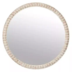Round Natural Beaded Wall Mirror