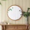 Round Natural Light Wood Wall Mirror